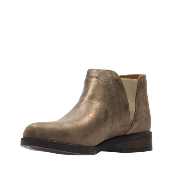 Clarks Womens Demi Beat Chelsea Boots Metal | UK-9063514